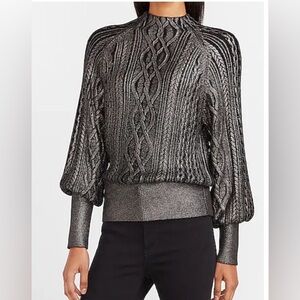 Express Gun Metal Cable Knit Sweater